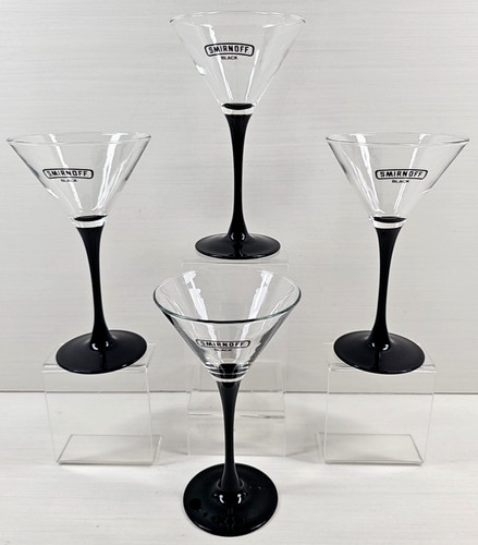 Set bicchieri martini neri - (4),